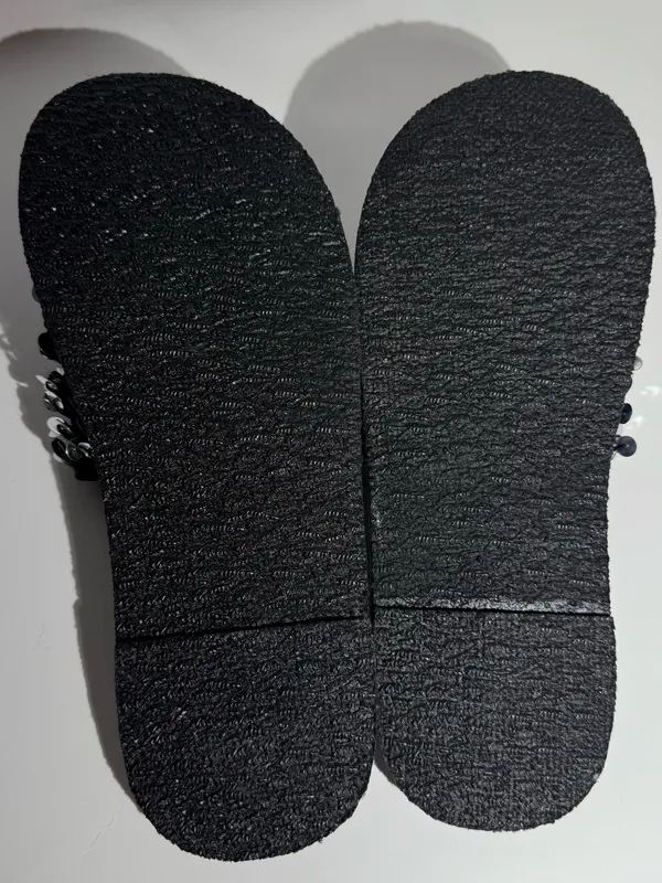 NWOT Free People Black Sequin Slide Sandals - Image 7