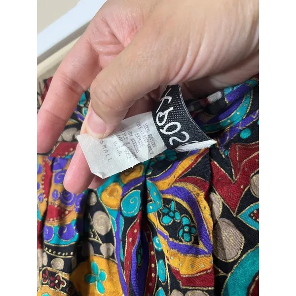 EXPOSÉ Skirt Womens Size Small Paisley Maxi ALine‎ Pleated Vintage USA Boho - Image 6
