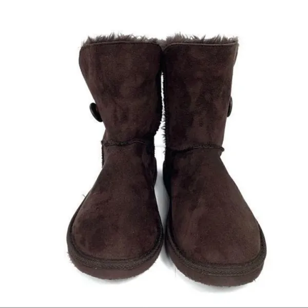 Bumper Brown Faux Suede & Fur Boots Size 7 - Image 4
