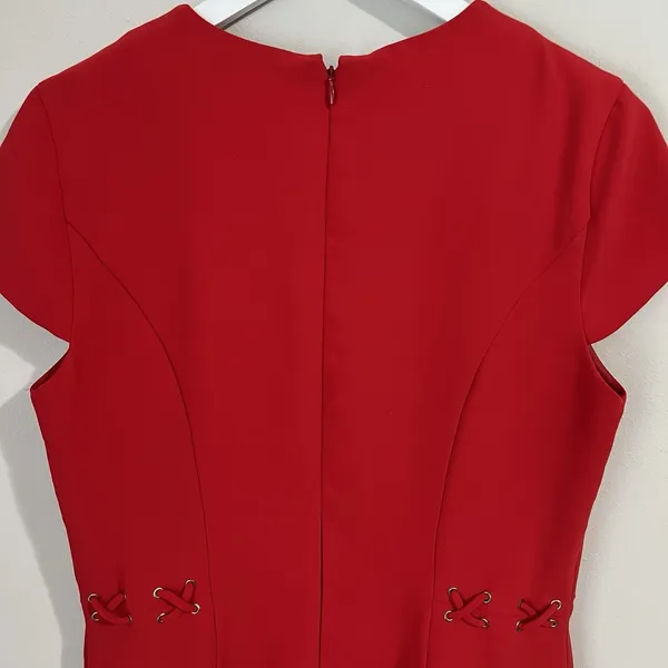 Amanda Uprichard McKenna Dress Women's Medium Lace Up Corset Detail Flounced Hem - Image 7