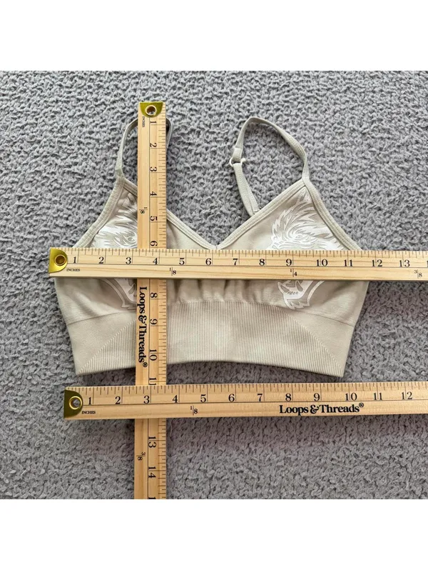 Darc Sport Wolves SHE Seamless Sports Bra Khaki Adjustable Gym Bodybuilding - Image 3