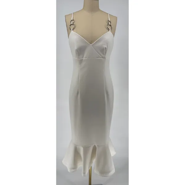 New!‎ Likely Hirsch Midi Flute Dress in White Size 2 $298 - Image 7