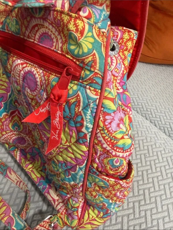 Vera Bradley Quilted Floral Paisley  Drawstring Backpack - Multicolor - Image 10