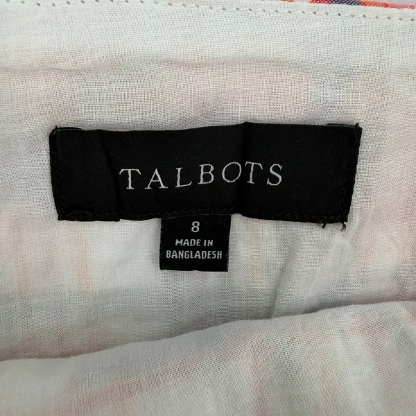 Talbots Patchwork Cotton Madras Plaid Mini Skirt Pink Green Colorful Size 8 - Image 4
