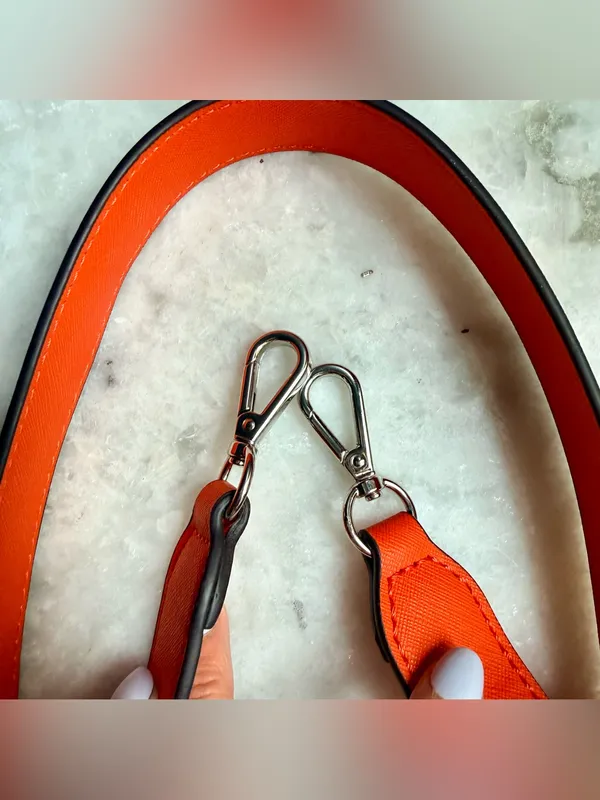 Red Leather Adjustable Crossbody Strap Replacement Silver
Hardware 44"-52" - Image 3