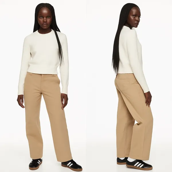 Sunday‎ Best Jaden Pant Khaki Chinos Mid Rise Straight Leg Organic Cotton Size 4 - Image 2