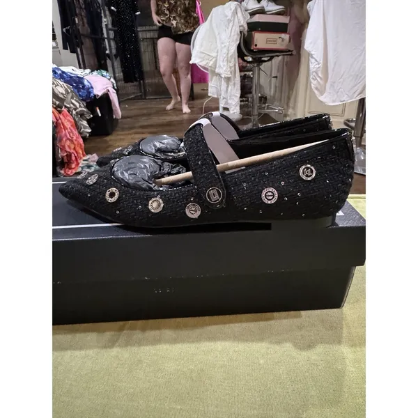 Karl Lagerfeld "Vicci" Mary Janes Black NIB Size 6.5 Charms Witchy - Image 3