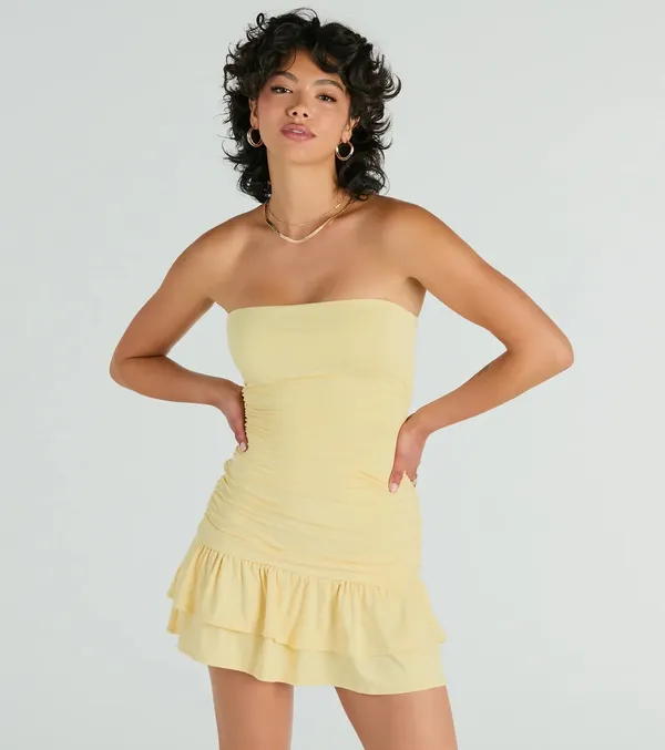 Windsor here comes the sun strapless ruffled mini dress - Image 2