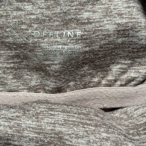 OFFLINE by Aerie Heathered Tan The Hugger Recharge Least Support Sports Bra - Image 2