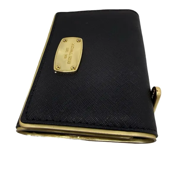 Michael Kors Black Foldable Wallet with Gold  Trim - Image 5