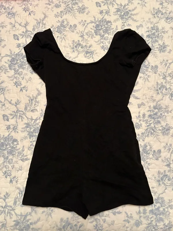 Edikted Black Annika Scoop Neck Ribbed Romper - Image 2
