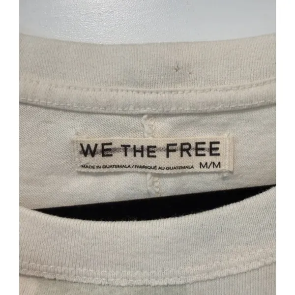 We The Free $58 Check It Out Free People Ivory Checkered Floral Muscle Tee Top M - Image 5