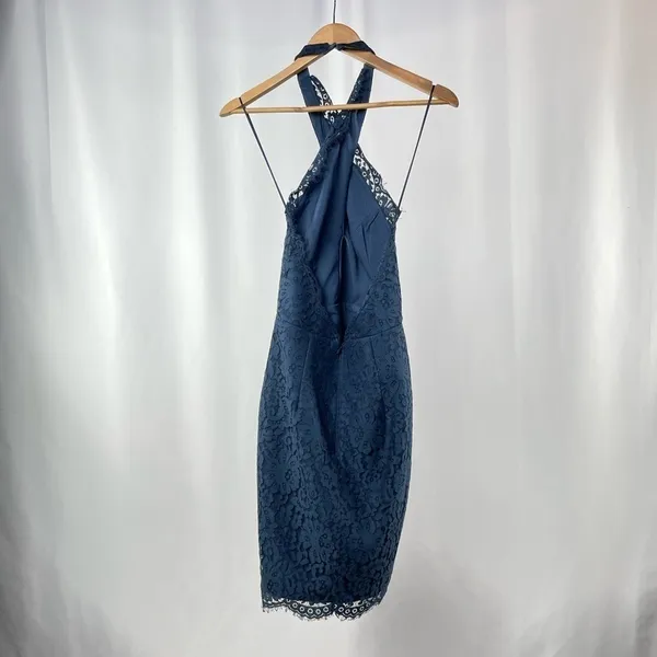 NEW Keepsake High Roads Lace Halter Dress‎ in Navy Blue Size Extra Small - Image 5
