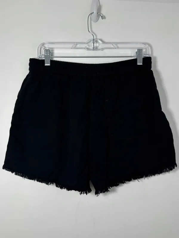Aritzia Wilfred Free Womens Medium Sail Shorts Pull-On Drawstring Raw Hem Black - Image 3
