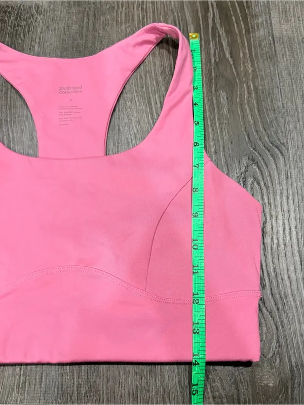 Girlfriend Collective Pink Longline Sports Bra - Image 6