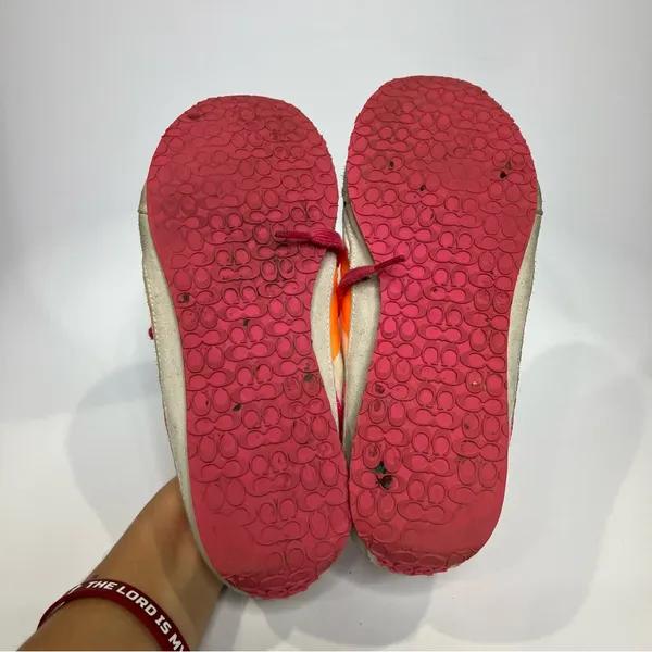 Coach Mae sneakers white orange‎ pink women’s size 9 - Image 7