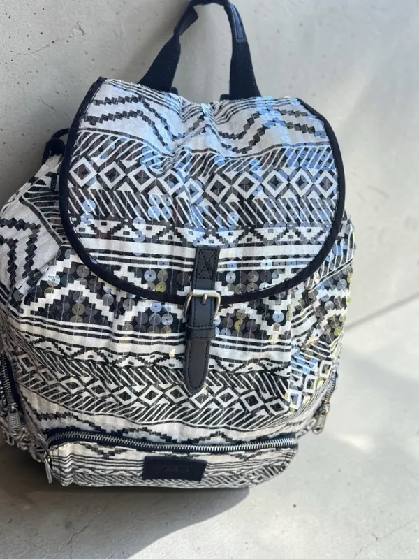 Victoria's Secret PINK Bling Sequin Aztec Backpack in black and white - Image 5
