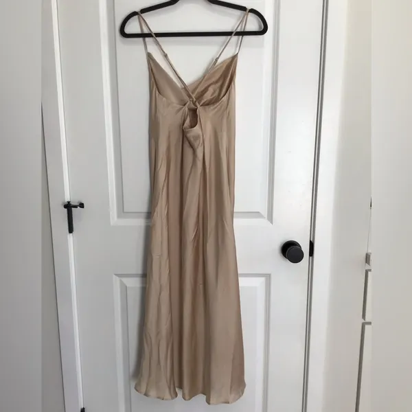 Show Me Your Mumu Cocktail Women Midi‎ Dress True Gold Luxe Satin SIZE M - Image 2