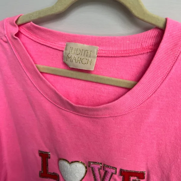 Judith March love you oversized pink short sleeve XXL - Image 2