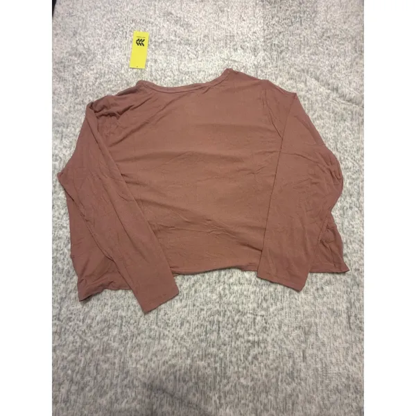 All In‎ Motion Mauve Ribbed Twist Front Long Sleeve Activewear Top 2X New - Image 4