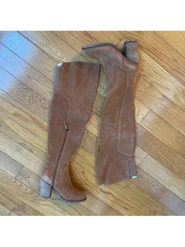 Kelsi Dagger Brooklyn Logan over-the-knee boot in brown chestnut suede Sz 6.5 - Image 4