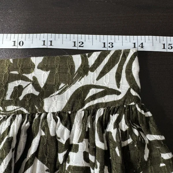 Kate Spade Orchid Coreen Havana Skirt Womens 2 Olive Green Tropical Pleated Mini - Image 6
