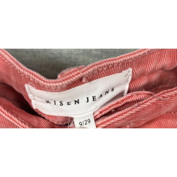 Risen Jeans Womens 9/29 Coral Pink Flare Denim Pants Stretch‎ Casual - Image 2