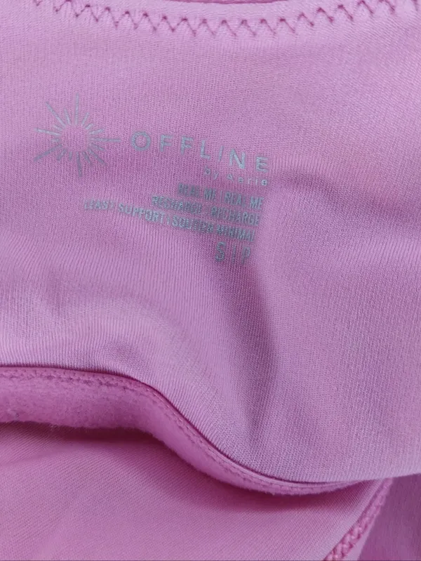 Offline By Aerie Real Me Longline Racerback Pink Paisley Athleisure Sports Bra - Image 7