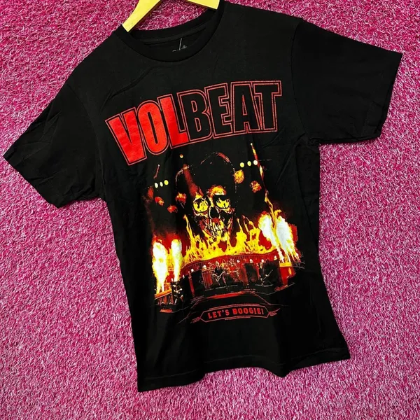 Volbeat Lets Boogie Live at Telia Parken Groove Metal Tee Medium - Image 3
