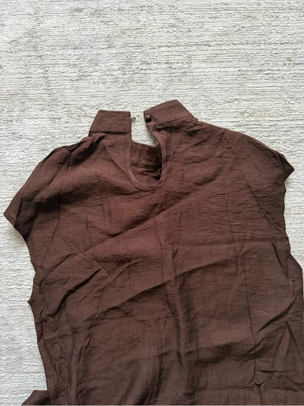 SHEIN Women's Dark Brown Short-Sleeve Jumpsuit Two Piece (Size Small) - Image 7