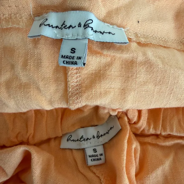 Peach Orange 2 Piece Set Crop Top &‎ Maxi Skirt Small Boho Festival Vacation - Image 6