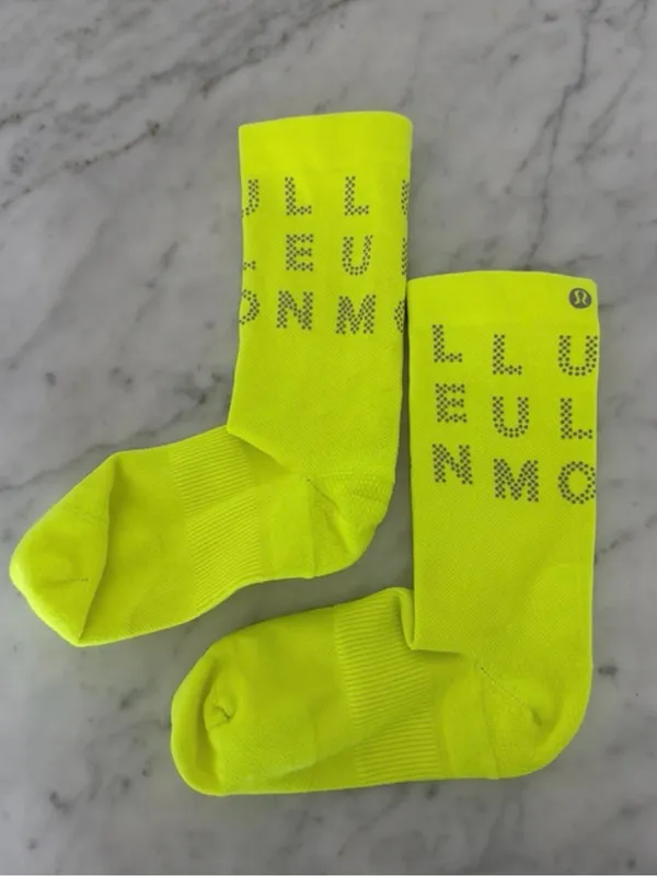 lululemon - Neon Yellow Crew Socks - Women’s Medium - Image 2