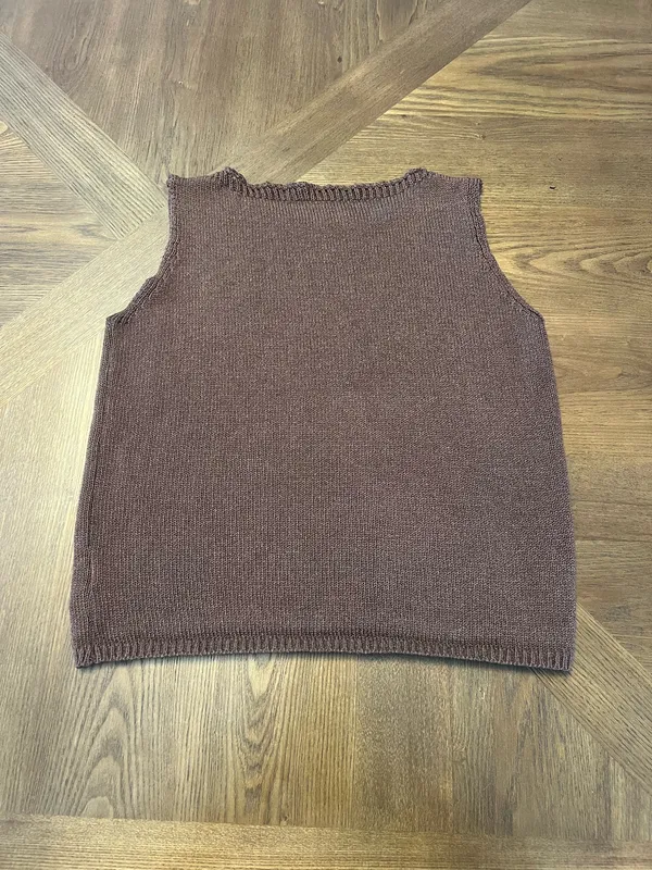 Brown Knit Tank Top Size M - Image 2