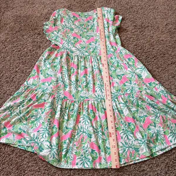 Lilly Pulitzer Geanna Short Sleeve Swing Dress Botanical Green Just Wing It Sm - Image 8
