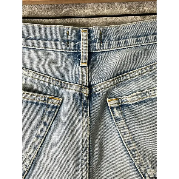 AGOLDE Parker Distressed Cutoff High Rise Denim Shorts Light Wash Size 25 - Image 4