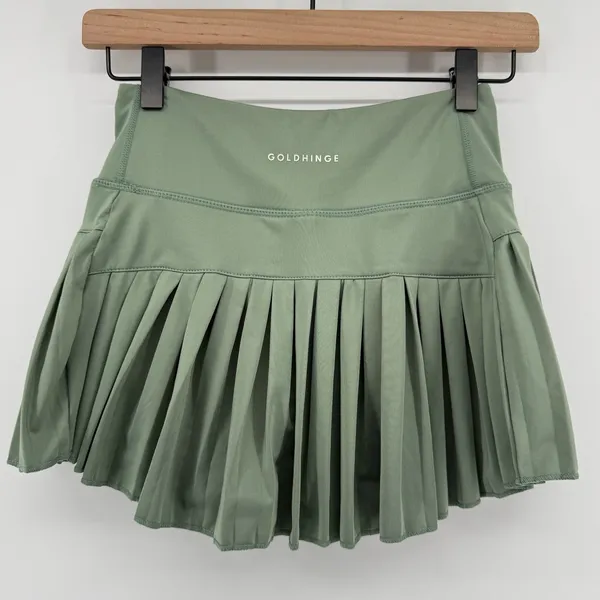 Gold Hinge Pleated Tennis Skirt Skort Sea Green Women XS Pickleball Preppy - Image 6