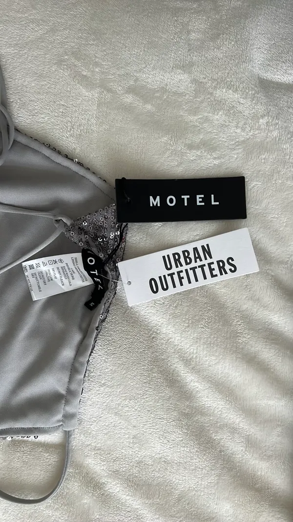 Motel Sequin Backless Crop Top - Image 3