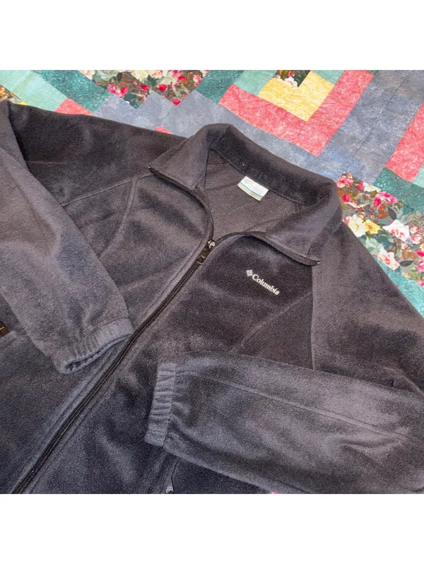 Columbia Women's Medium Black Outdoor Fleece Jacket Cozy Warm Full Zip - Image 2