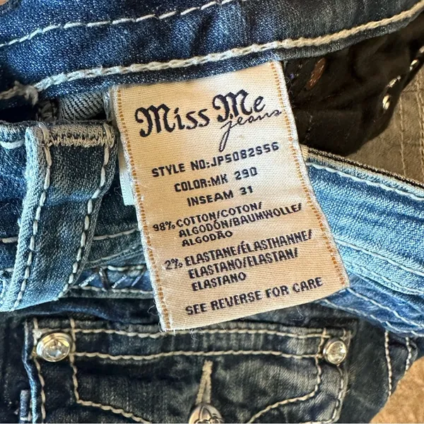 Miss Me Angel Wing Signature Skinny Designer Jeans Flap Pocket 26 - Image 7