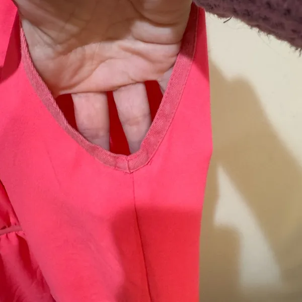 Aritzia Wilfred Sabine‎ Hot Pink Mini Tie Dress sz M - Image 8