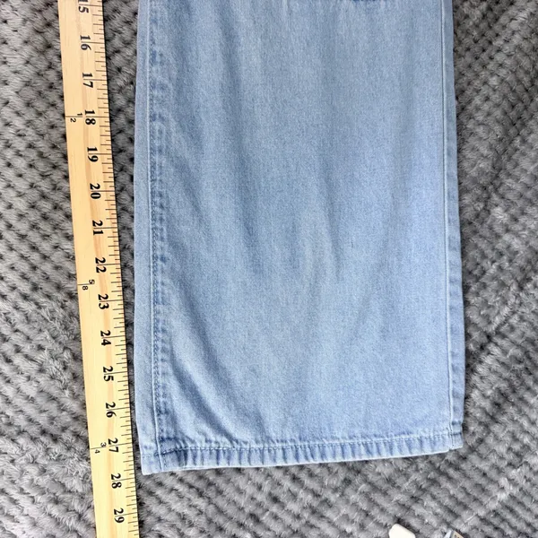 Women's Cargo Jeans Small Light Wash Blue Y2K Wide Leg Multi Pocket Utility - Image 8