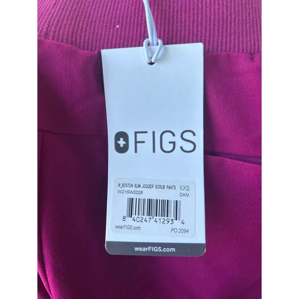 Figs Boston Slim Jogger Scrub Pants in Dark Magenta Size XX-Small NWT - Image 5