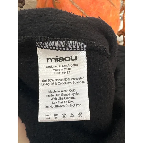 MIAOU Zev Fleece Sweatpants in Black Size Small - Image 3