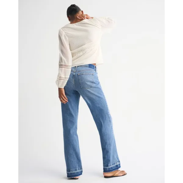 Abercrombie & Fitch Curve Love Low Rise Baggy Jean Size 36 Long - Image 4
