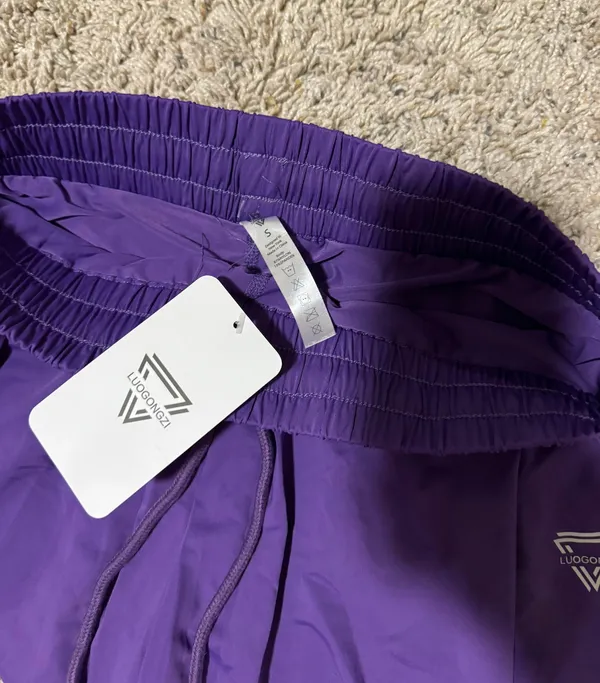 purple flowy shorts - Image 3
