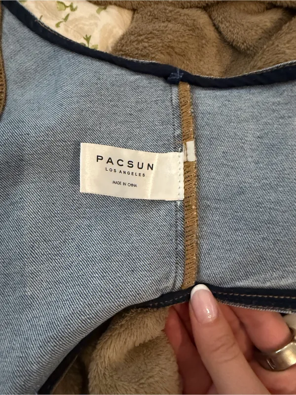 PacSun Light Blue Denim Corset Vest - Image 5