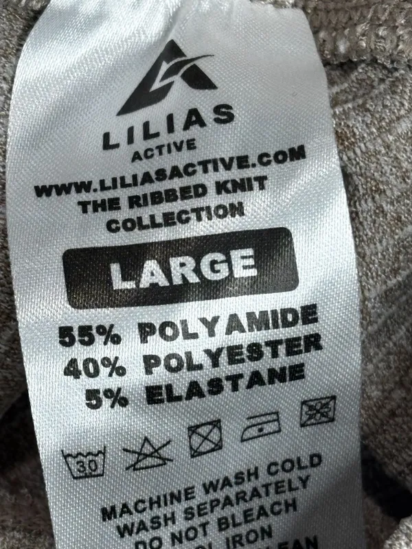 Lilias Active Ribbed Knit Sports Bra and 7/8 Leggings Set Taupe - Image 8