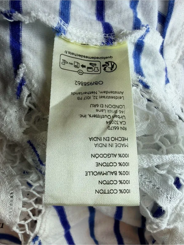 Anthropologie Maeve XS Striped Lace Crochet Crop Top 100% Cotton Boho Festival - Image 8