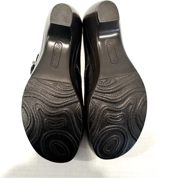 BareTraps Huntley Leather‎ Upper Mules Women's 6.5 Black Buckle Boho Casual NWOT - Image 6