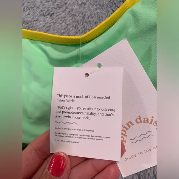 NWT Dippin daisys large brink top swim green - Image 4